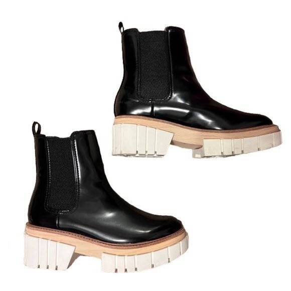 Gianni Bini patent ankle Chunky Platform lug boots 9.5 - Picture 1 of 3